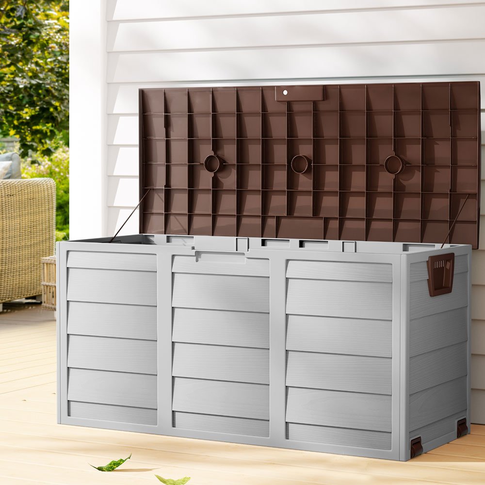 290L Outdoor Storage Box - Brown - Rivercity House & Home Co. (ABN 18 642 972 209) - Affordable Modern Furniture Australia