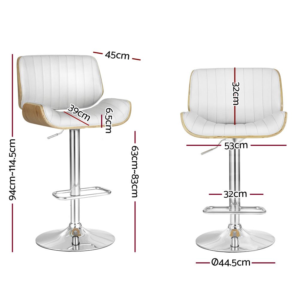 2x Bar Stools Adjustable Leather Chairs - Furniture > Bar Stools & Chairs > Table & Bar Stools - Rivercity House & Home Co. (ABN 18 642 972 209) - Affordable Modern Furniture Australia