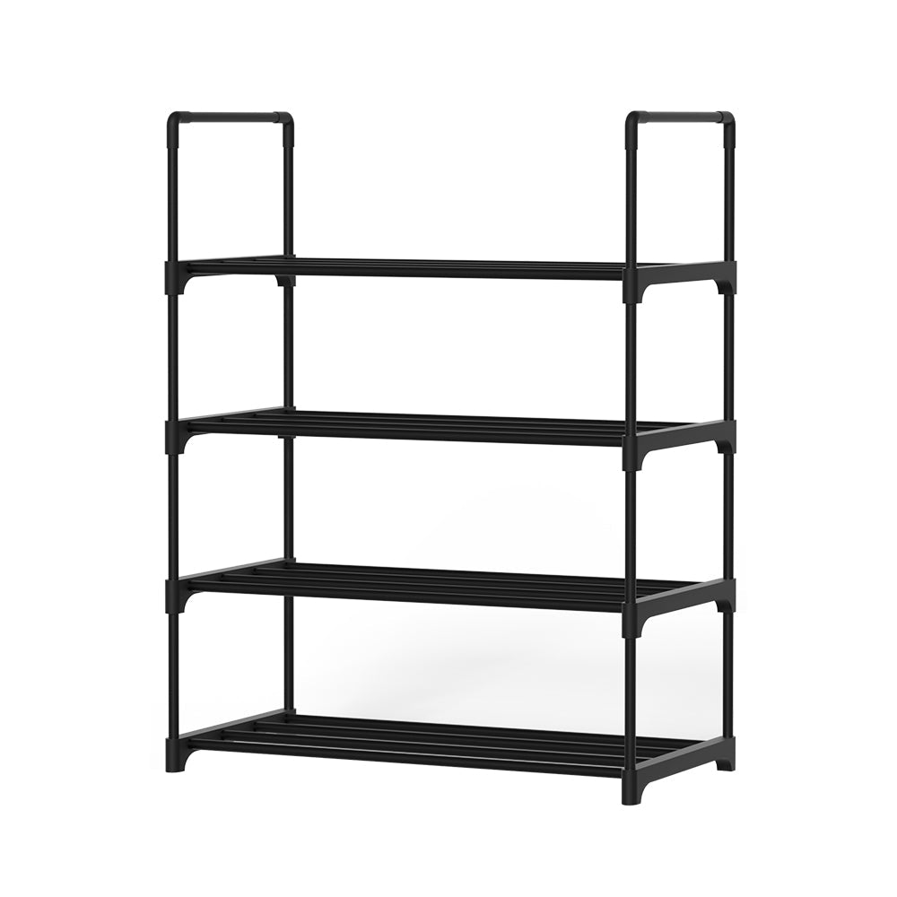 4 Tier Stackable Shoe Rack 55cm Black - Furniture > Living Room - Rivercity House & Home Co. (ABN 18 642 972 209) - Affordable Modern Furniture Australia