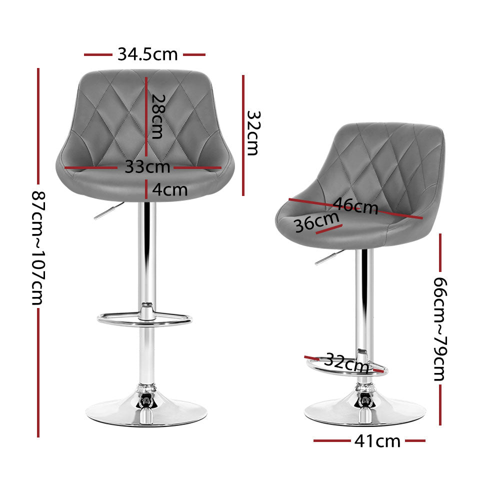 4 x Swivel Bar Stools Grey - Rivercity House & Home Co. (ABN 18 642 972 209) - Affordable Modern Furniture Australia