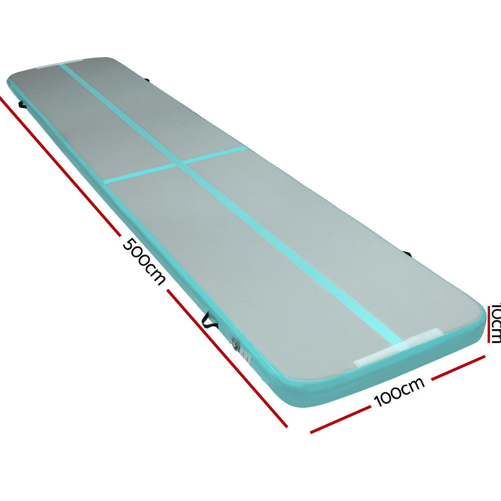 GoFun 5X1M Inflatable Air Track Mat Green