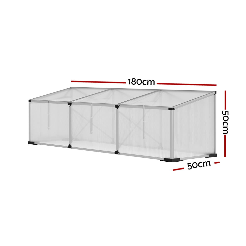 Aluminium Greenhouse 180x50x50 cm Green House Polycarbonate Garden
