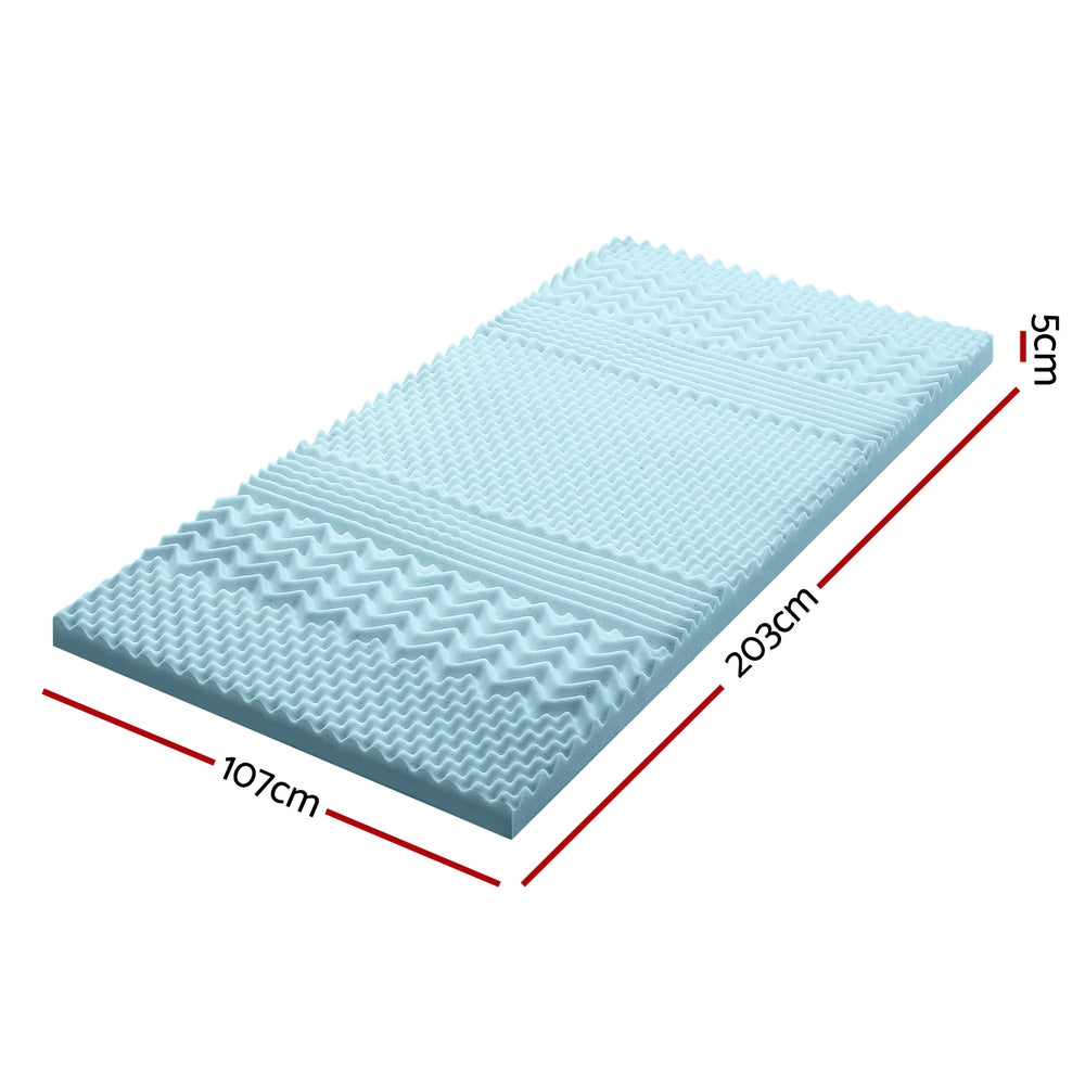 5cm Memory Foam Mattress Topper 7-Zone King Single - Bamboo