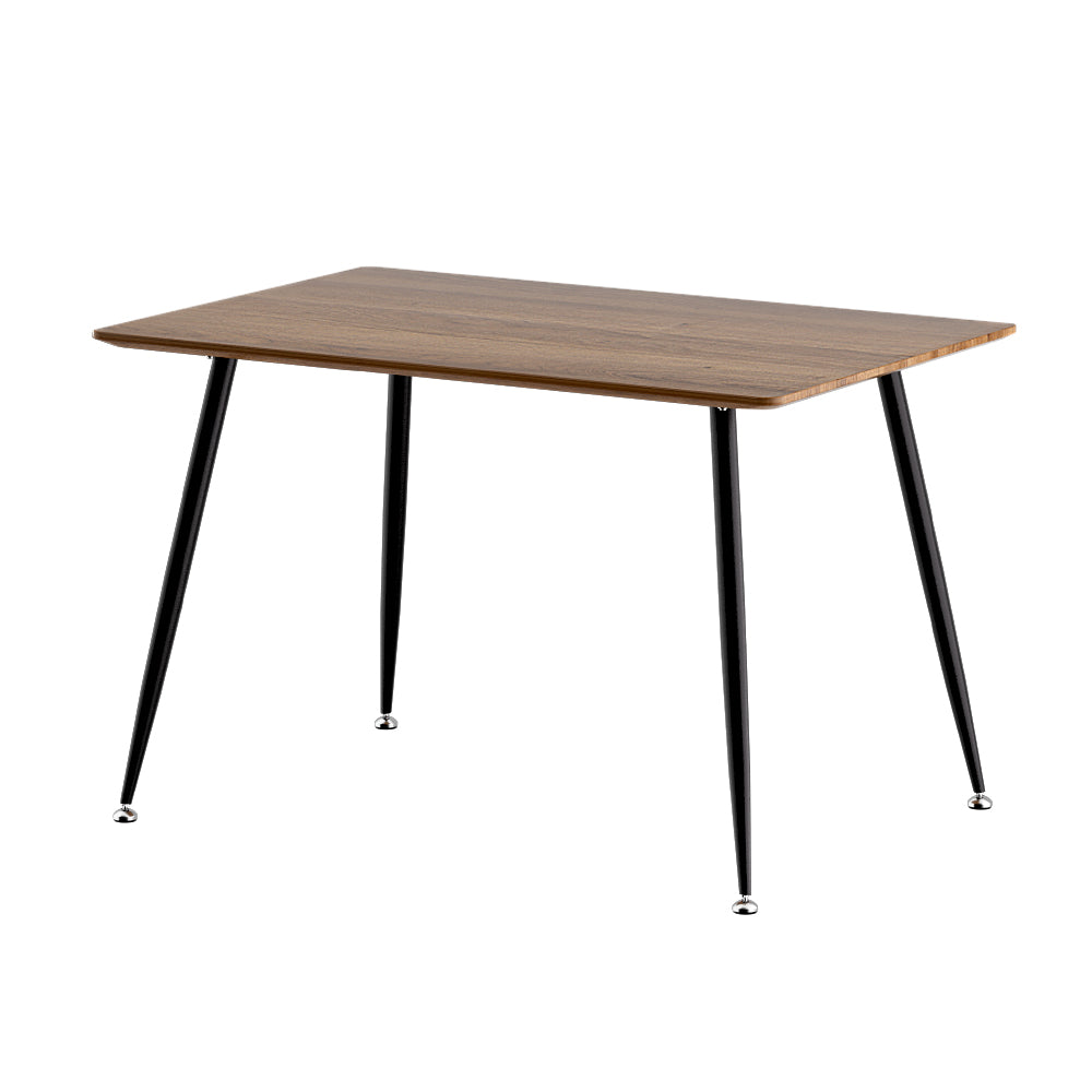 4 Seater Industrial Style Dark Wood Dining Table 120CM