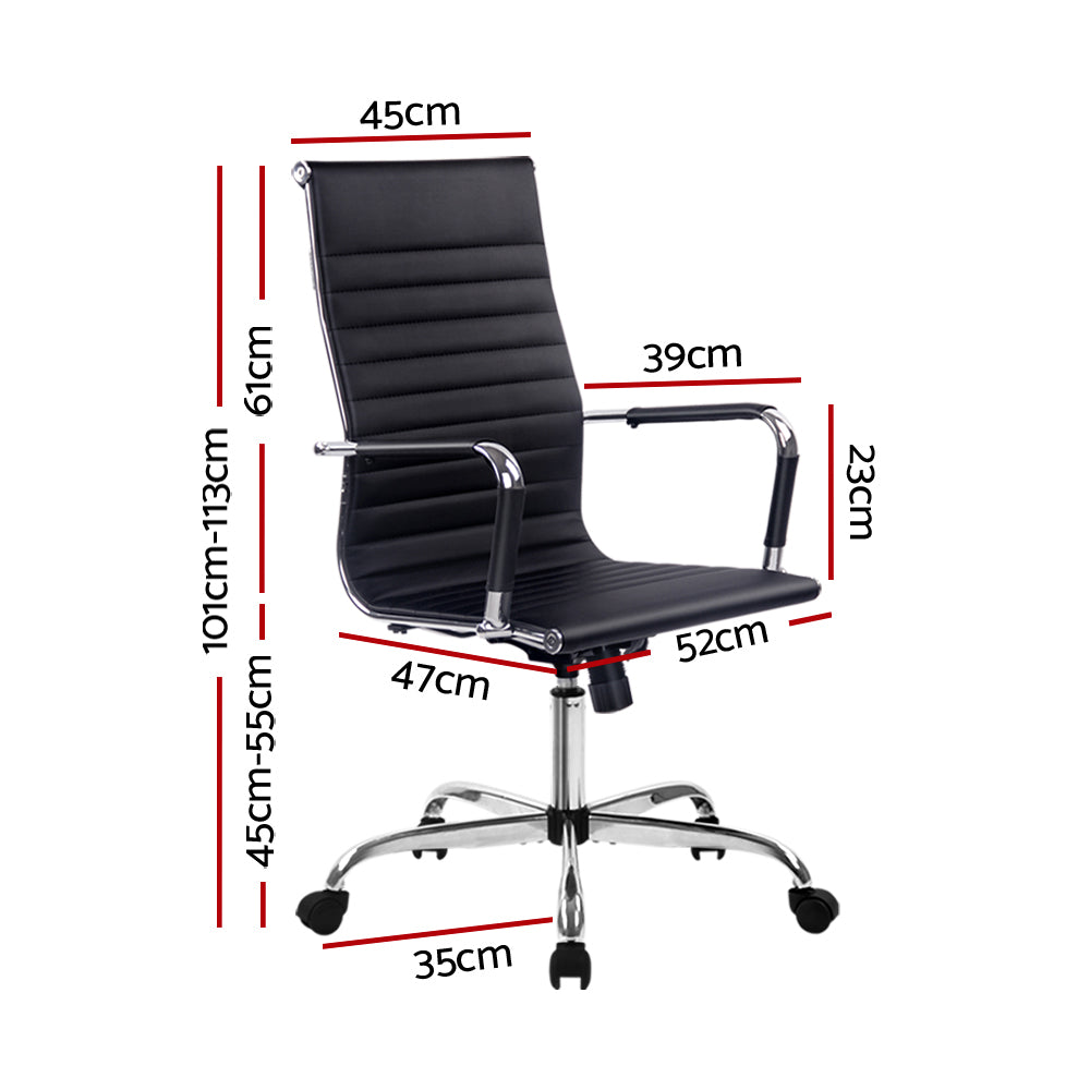 Contemporary High Back Office Chair (Black)