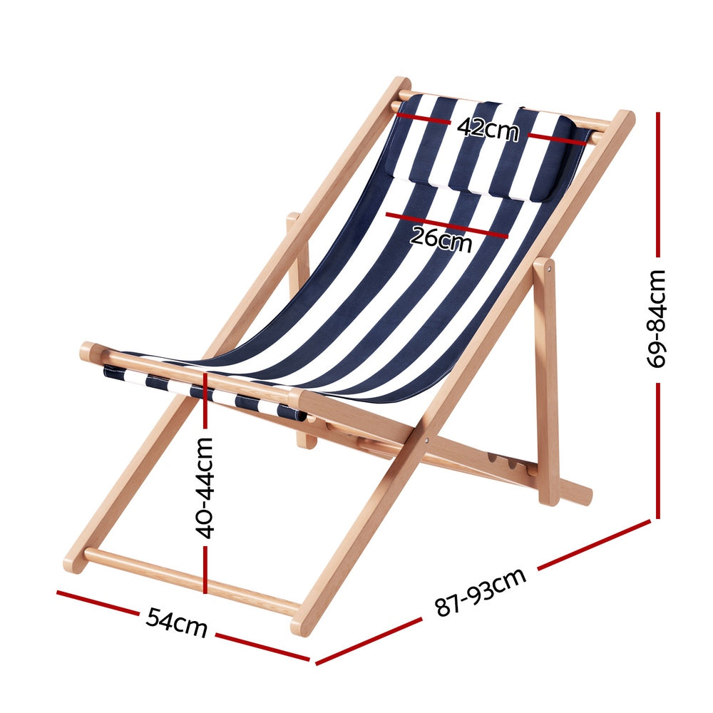 Outdoor Furniture Sun Lounge Beach Chairs Deck Chair Folding Wooden Patio
