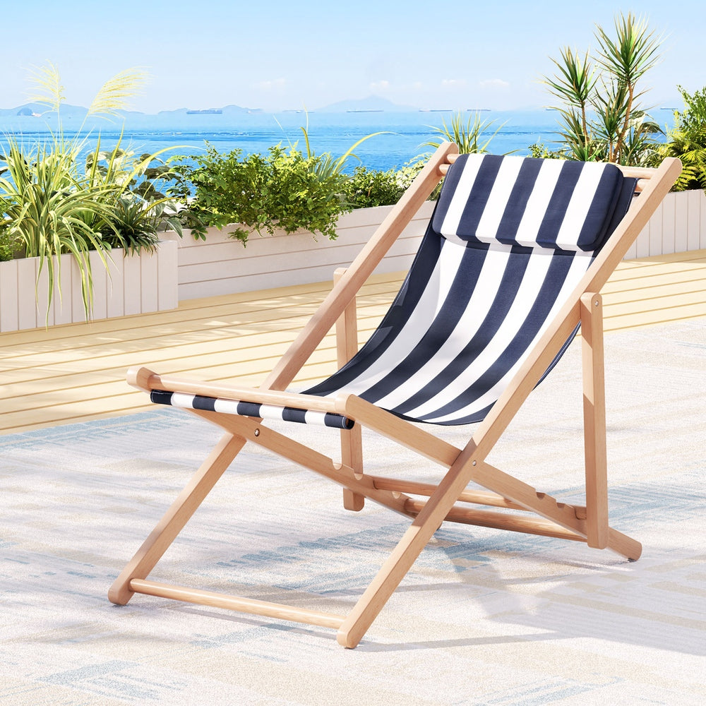 Outdoor Furniture Sun Lounge Beach Chairs Deck Chair Folding Wooden Patio
