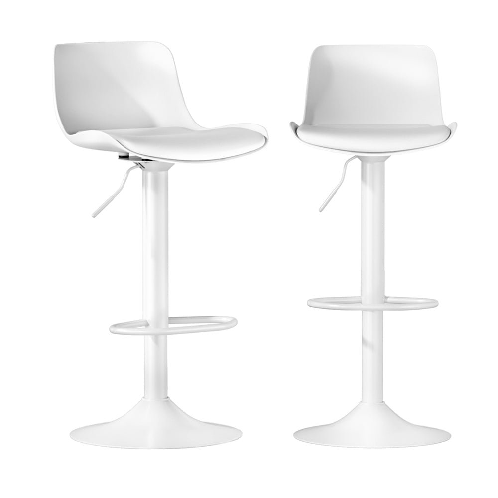 Bar Stools Kitchen Swivel Gas Lift Stool Leather Dining Chairs White x2 - Furniture > Bar Stools & Chairs - Rivercity House & Home Co. (ABN 18 642 972 209) - Affordable Modern Furniture Australia