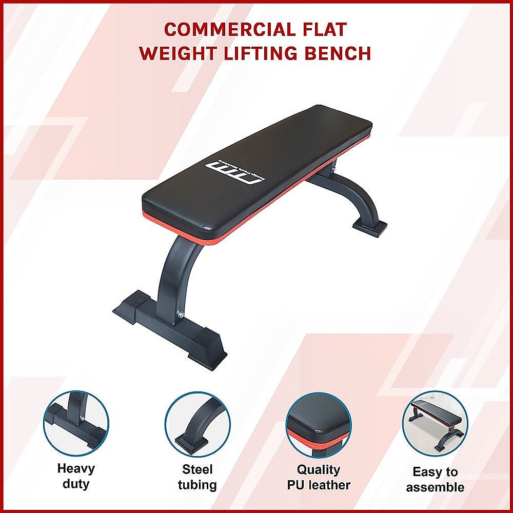 Commercial Flat Weight Lifting Bench - Rivercity House & Home Co. (ABN 18 642 972 209) - Affordable Modern Furniture Australia