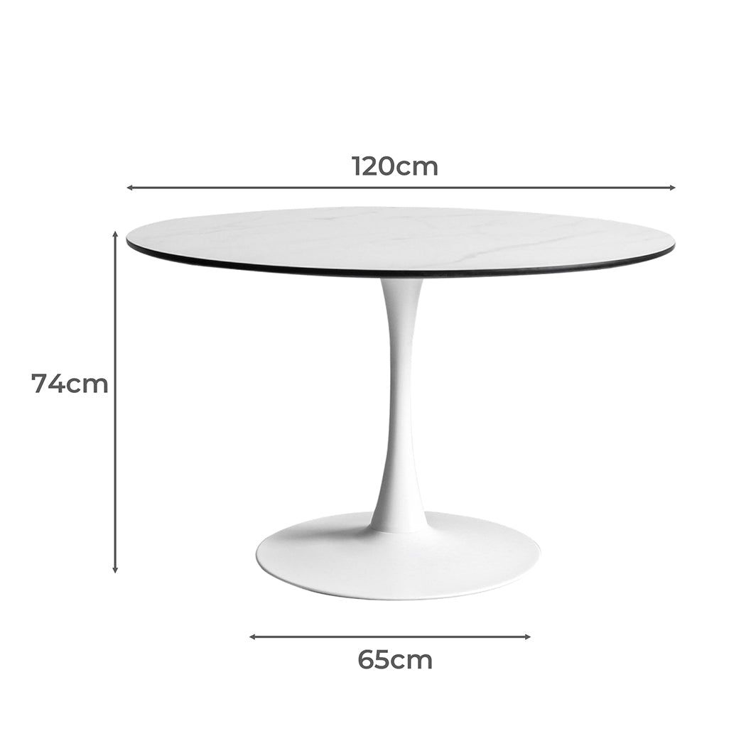 Dining Table for 6 Persons with Lacquered Wooden Top - White - Rivercity House & Home Co. (ABN 18 642 972 209) - Affordable Modern Furniture Australia