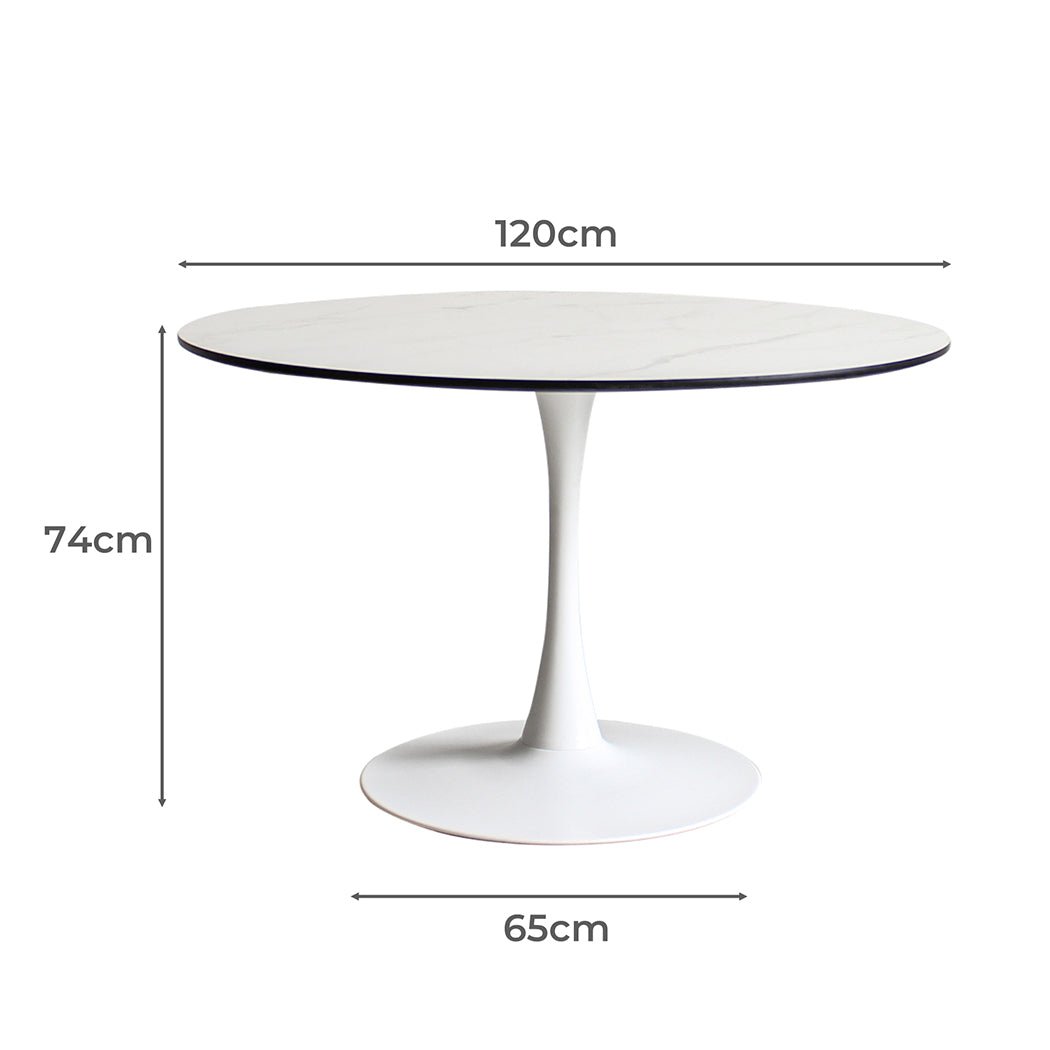 Dining Table for 6 Persons with Lacquered Wooden Top - White - Rivercity House & Home Co. (ABN 18 642 972 209) - Affordable Modern Furniture Australia
