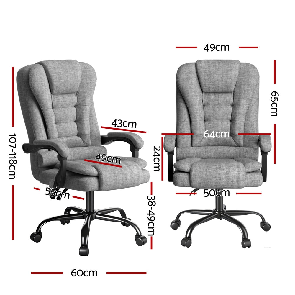 Executive Office Chair 4 - Point Massage Adjustable Ergonomic Recline Back - Furniture > Office > Office & Desk Chairs - Rivercity House & Home Co. (ABN 18 642 972 209) - Affordable Modern Furniture Australia