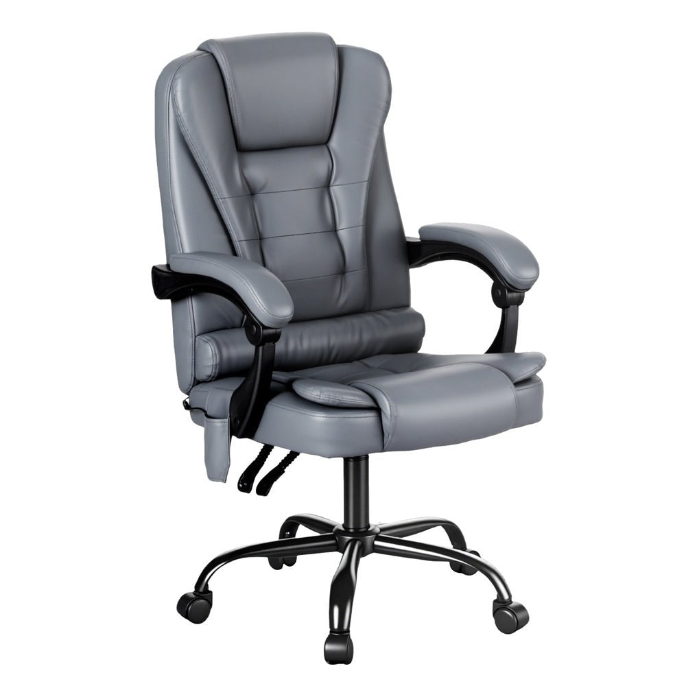 Executive Office Chair 4 - Point Massage Adjustable Ergonomic Recline PU - Furniture > Bar Stools & Chairs > Massage Chairs - Rivercity House & Home Co. (ABN 18 642 972 209) - Affordable Modern Furniture Australia