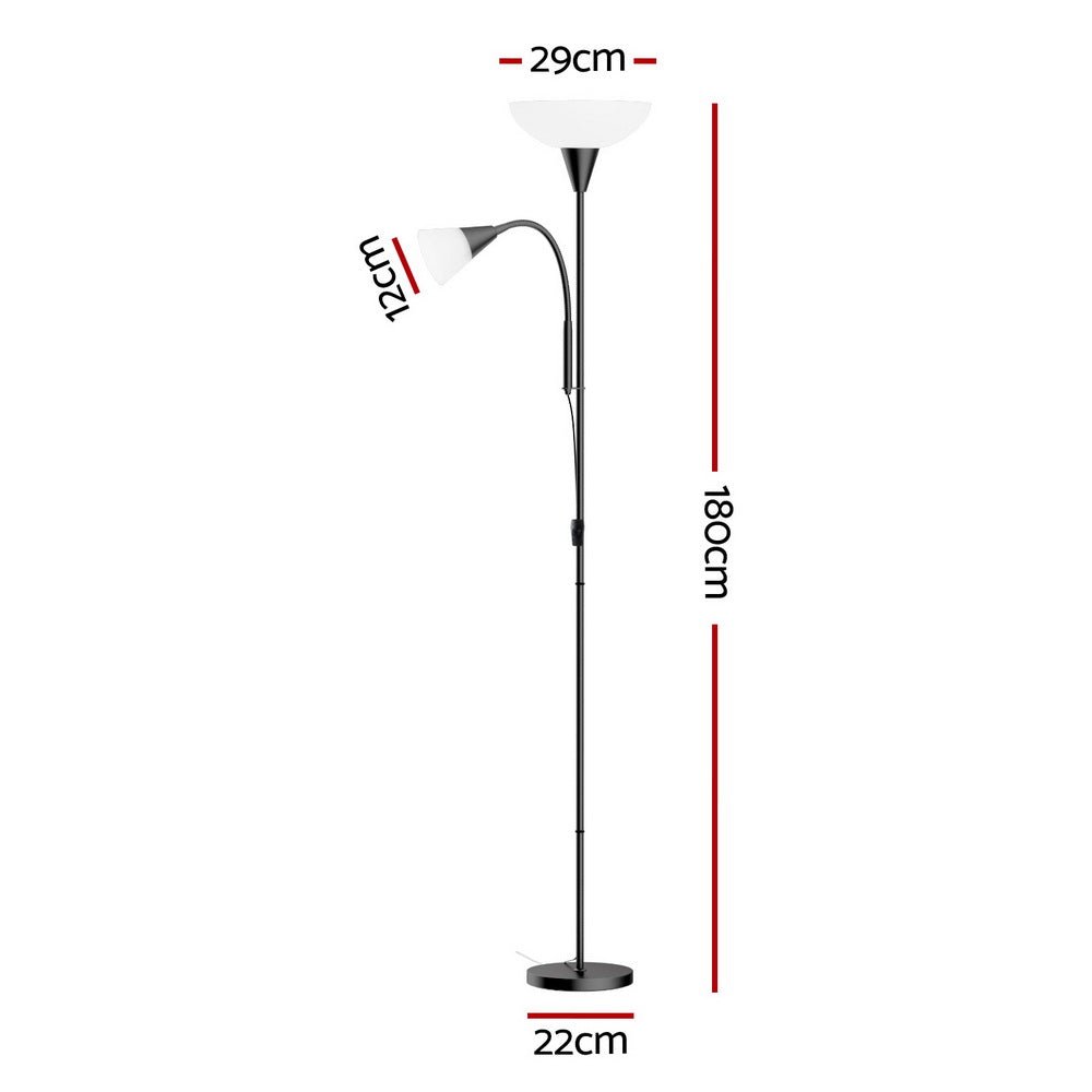 Floor Lamp Mother and Child Modern Home Living Room Office Reading Black - Home & Garden > Lighting > Floor Lamps - Rivercity House & Home Co. (ABN 18 642 972 209) - Affordable Modern Furniture Australia