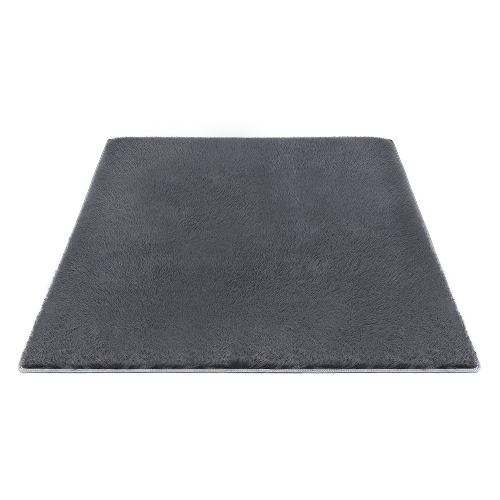Floor Rug 200x290cm Plush Area Shaggy Rug Living Room Bedroom Carpet Grey - Home & Garden > Rugs > Floor Rugs - Rivercity House & Home Co. (ABN 18 642 972 209) - Affordable Modern Furniture Australia