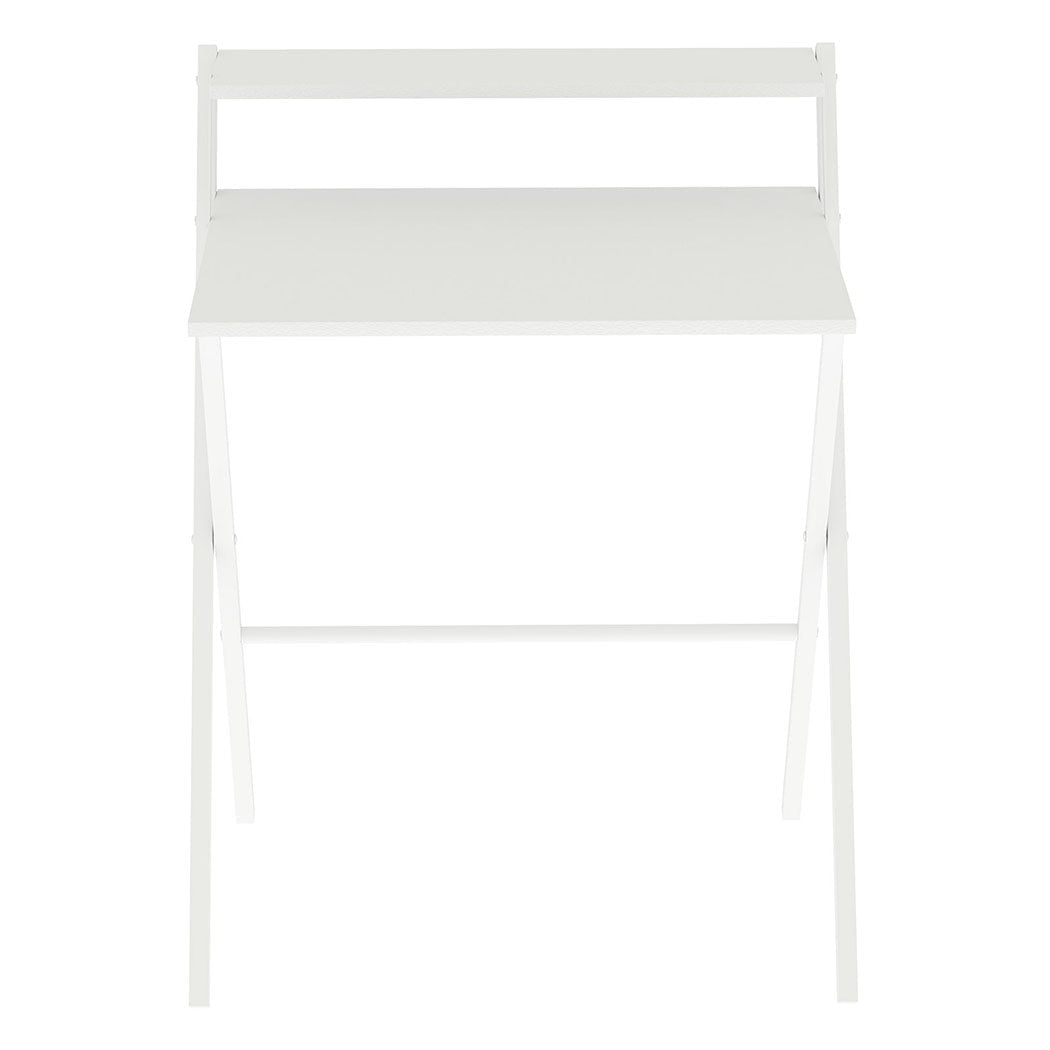 Foldable Office Study Computer Desk with Monitor Shelf - White - Rivercity House & Home Co. (ABN 18 642 972 209) - Affordable Modern Furniture Australia