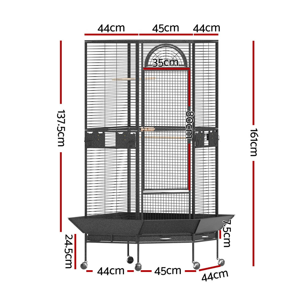 i.Pet Bird Cage Large Jumbo Aviary Budgie Perch Cage Parrot Stand Wheels Corner - Pet Care > Bird - Rivercity House & Home Co. (ABN 18 642 972 209) - Affordable Modern Furniture Australia