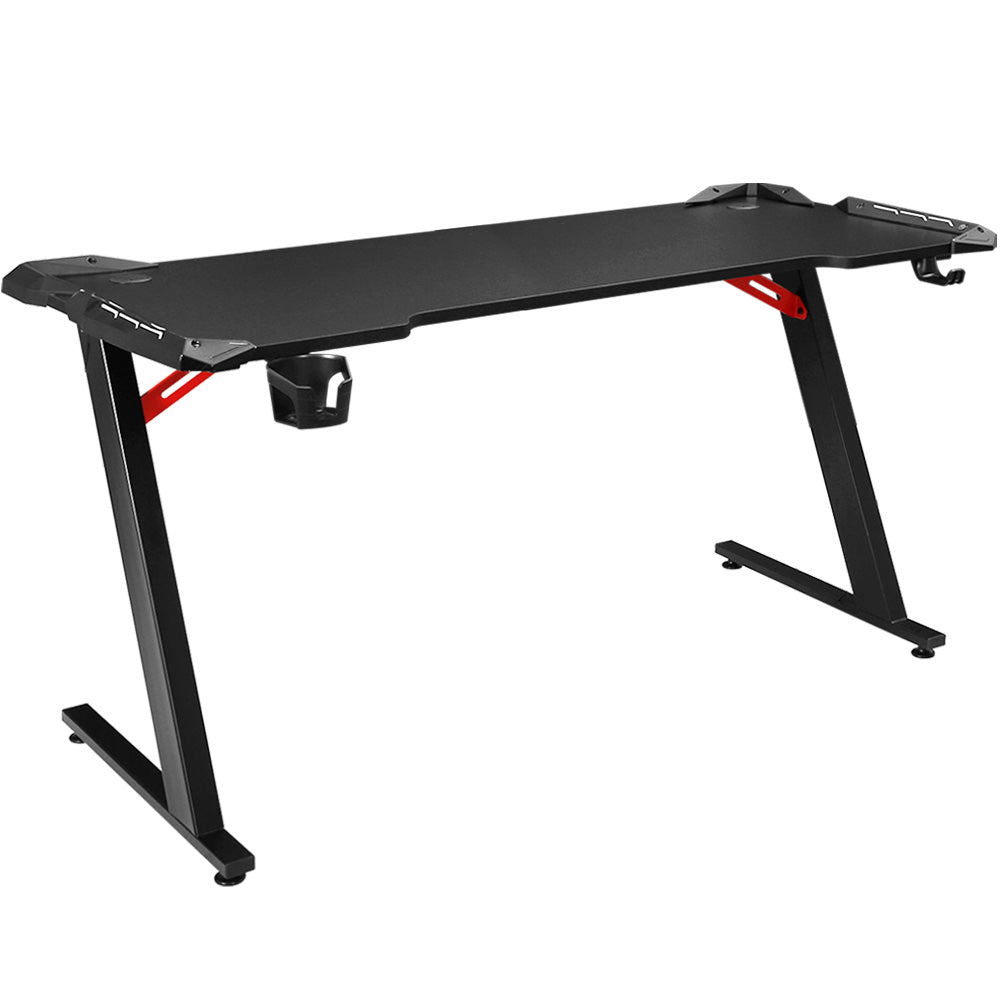 LED Gaming Desk 140CM - Black - Furniture > Office - Rivercity House & Home Co. (ABN 18 642 972 209) - Affordable Modern Furniture Australia