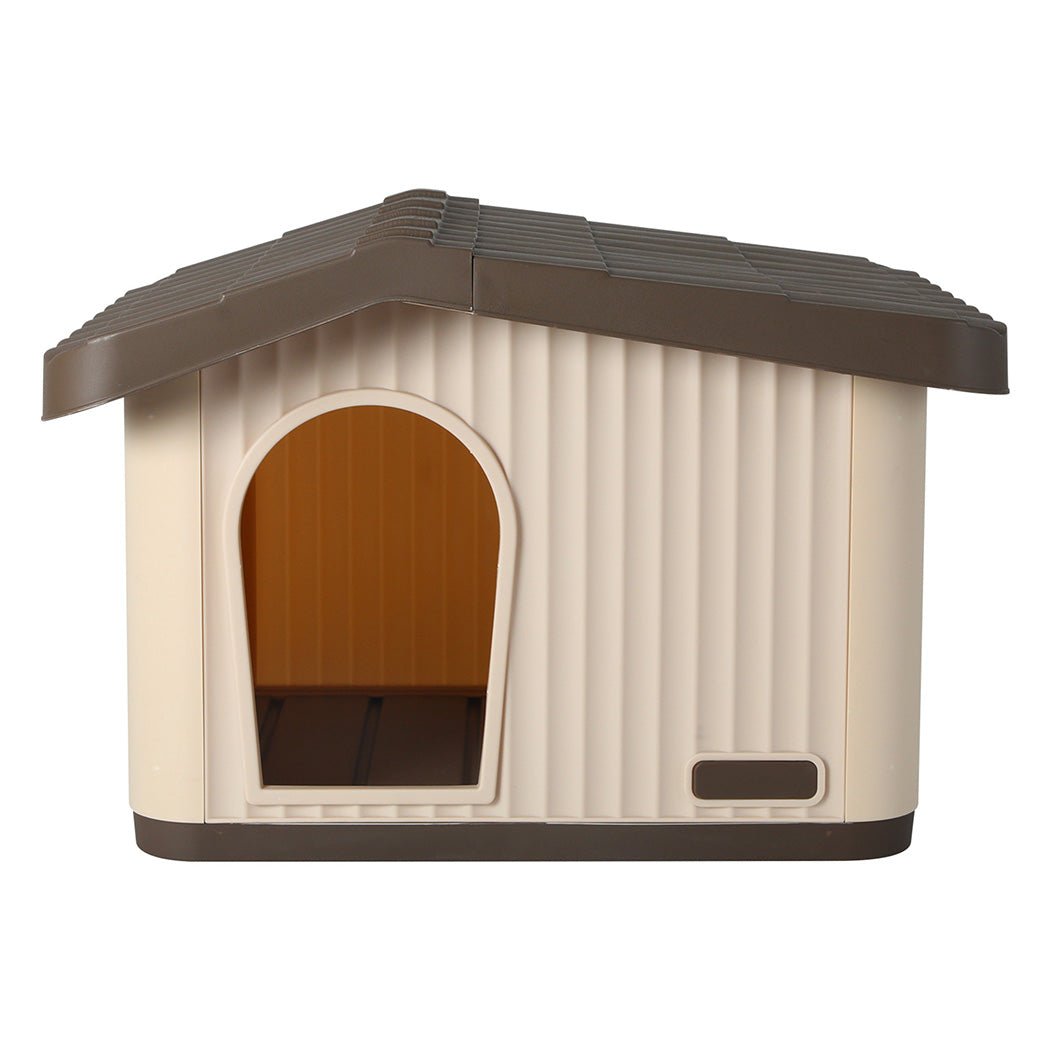 Plastic Dog Kennel for Small Dogs with Ventilation - Beige Brown - Rivercity House & Home Co. (ABN 18 642 972 209) - Affordable Modern Furniture Australia