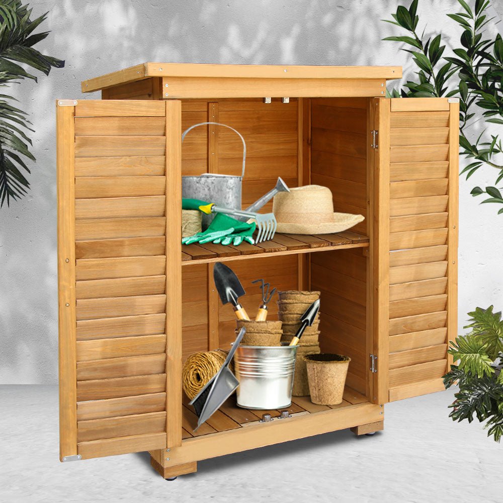 Portable Wooden Garden Storage Cabinet - Rivercity House & Home Co. (ABN 18 642 972 209) - Affordable Modern Furniture Australia