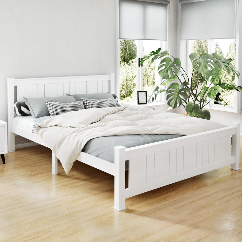 RIO Queen Bed White - Rivercity House & Home Co. (ABN 18 642 972 209) - Affordable Modern Furniture Australia