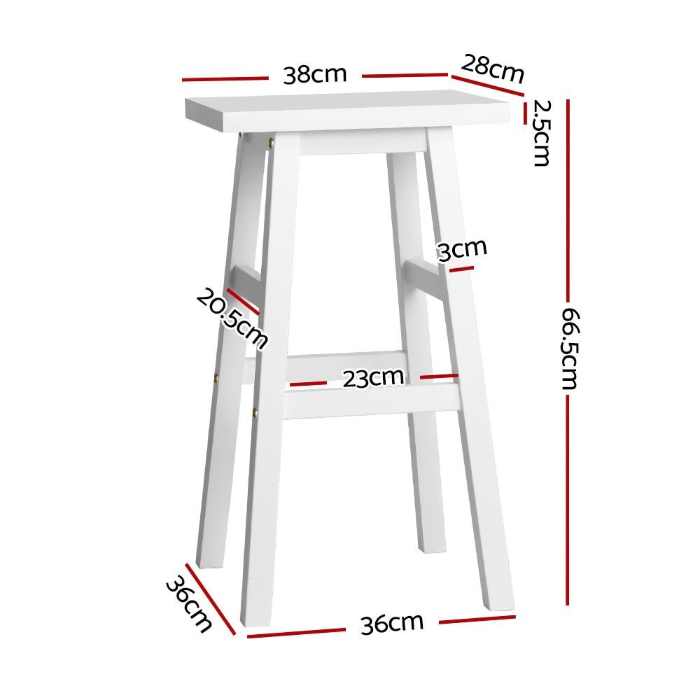 Set of 2 Beech Wood Bar Stools - White - Rivercity House & Home Co. (ABN 18 642 972 209) - Affordable Modern Furniture Australia