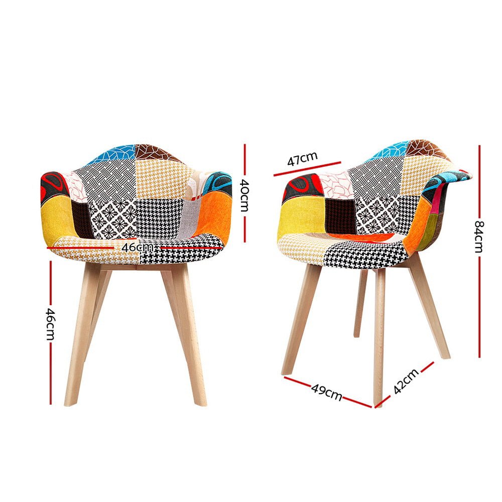 Set of 2 Fabric Dining Chairs - Rivercity House & Home Co. (ABN 18 642 972 209) - Affordable Modern Furniture Australia