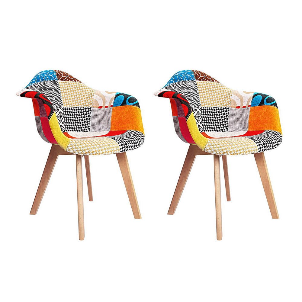Set of 2 Fabric Dining Chairs - Rivercity House & Home Co. (ABN 18 642 972 209) - Affordable Modern Furniture Australia