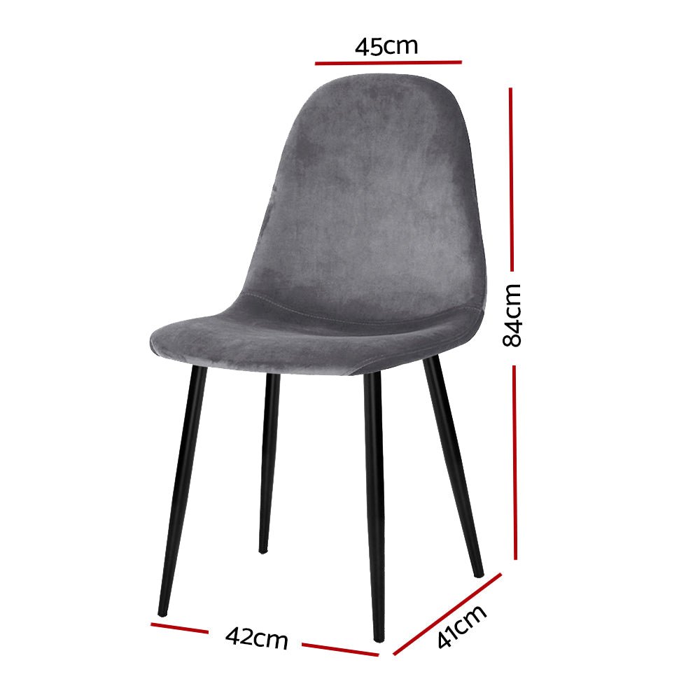 Set of 4 Dining Chairs Dark Grey - Rivercity House & Home Co. (ABN 18 642 972 209) - Affordable Modern Furniture Australia