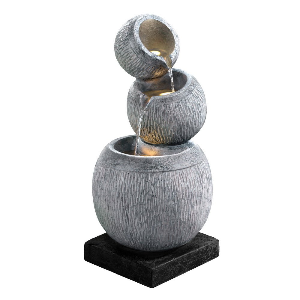 Solar Fountain Water Feature Bird Bath Garden LED Light 80CM Grey - Home & Garden > Fountains - Rivercity House & Home Co. (ABN 18 642 972 209) - Affordable Modern Furniture Australia