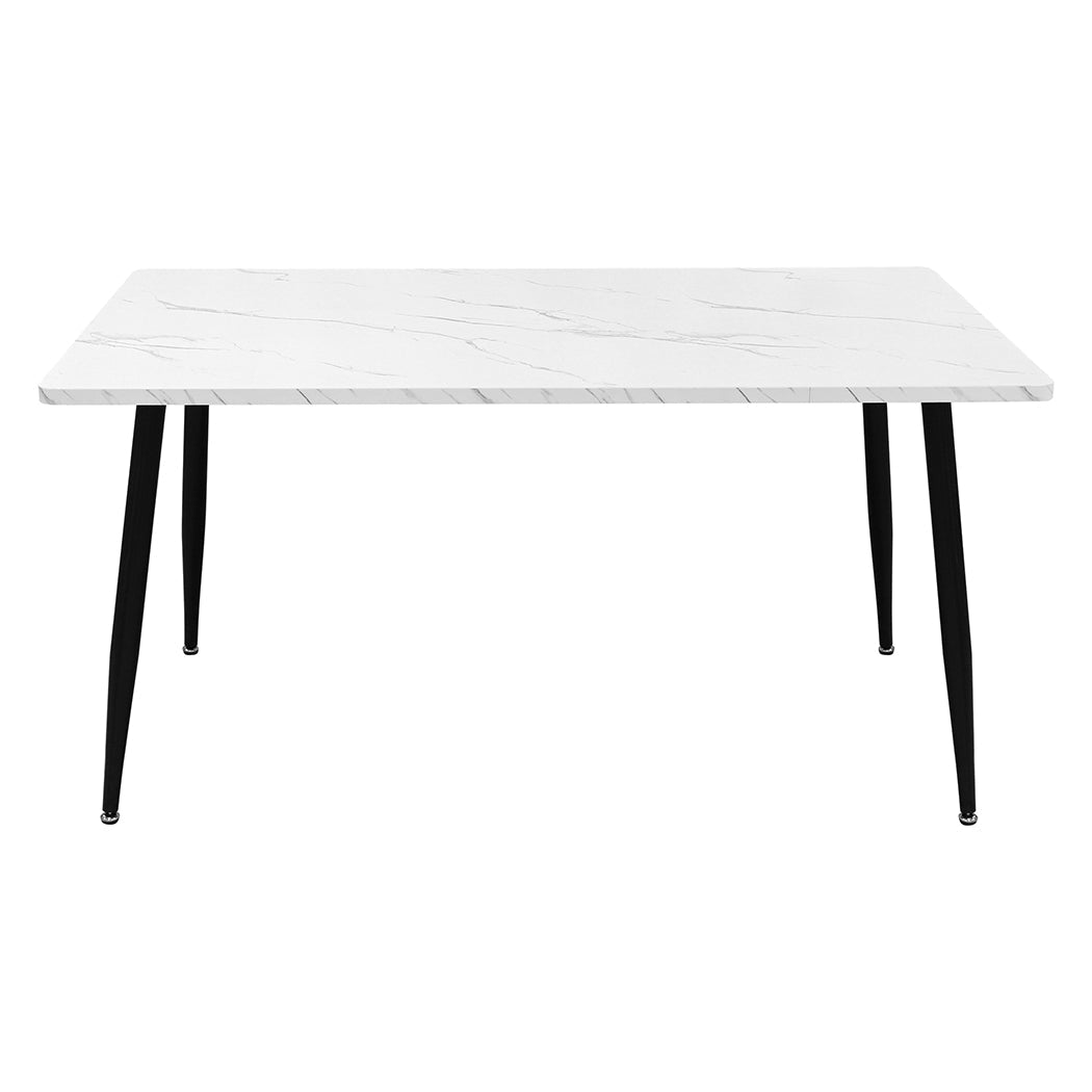 Steel Dining Table 150cm 4 - 6 Seater - White - Rivercity House & Home Co. (ABN 18 642 972 209) - Affordable Modern Furniture Australia