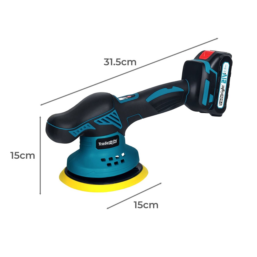 Traderight 21V Cordless Car Polisher Buffer Machine with 6" Pad - Blue, Black - Rivercity House & Home Co. (ABN 18 642 972 209) - Affordable Modern Furniture Australia
