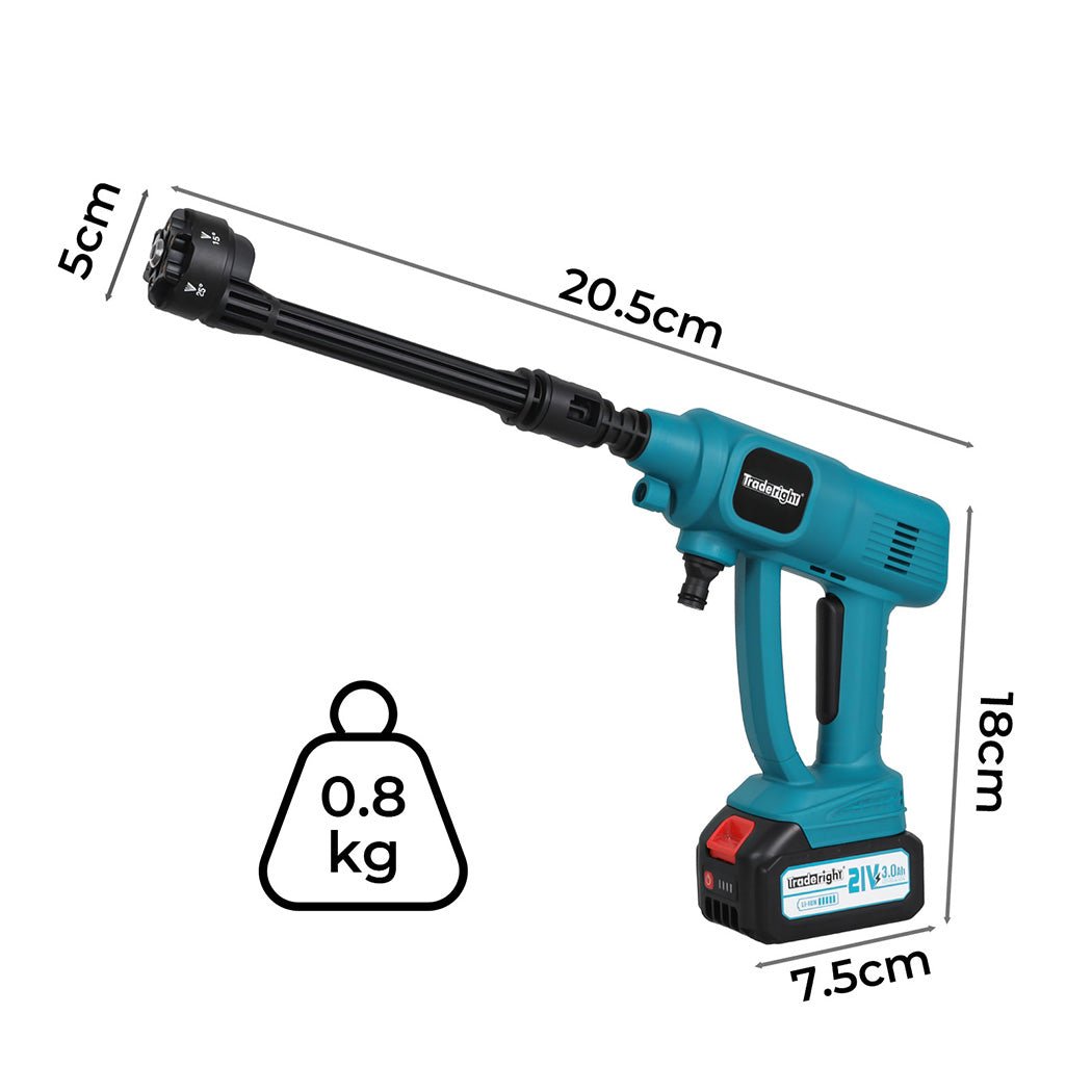 Traderight Cordless Portable Pressure Washer 50Bar - Blue and Black - Rivercity House & Home Co. (ABN 18 642 972 209) - Affordable Modern Furniture Australia