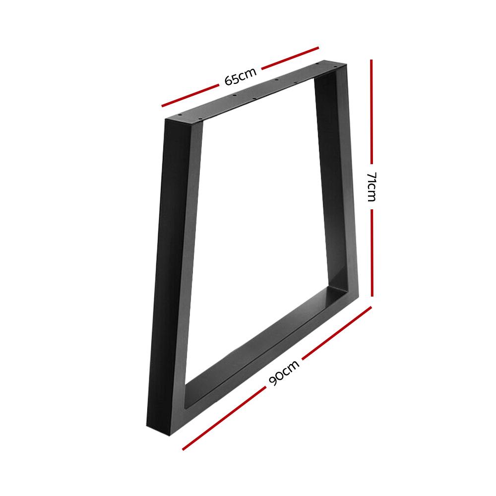 2x Coffee Dining Table Legs 71x65/90CM Industrial Vintage Bench Metal Trapezoid - Rivercity House & Home Co. (ABN 18 642 972 209) - Affordable Modern Furniture Australia