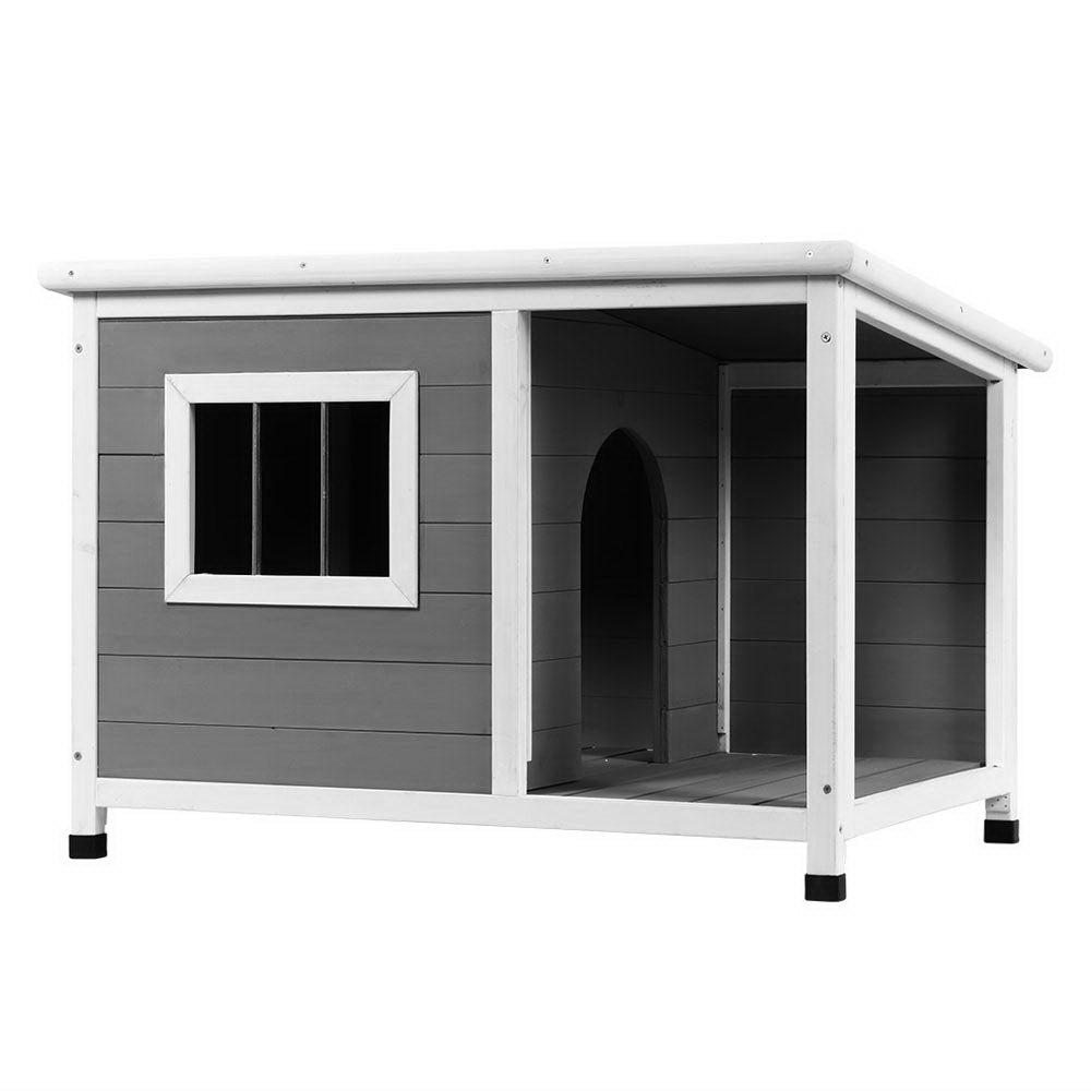 Wooden Dog Kennel House Grey & White - Pet Care > Dog Supplies - Rivercity House & Home Co. (ABN 18 642 972 209) - Affordable Modern Furniture Australia