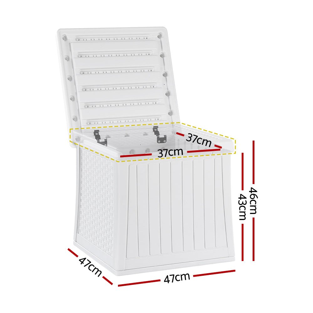 Outdoor Storage Box 56L Container White - Home & Garden > Storage - Rivercity House & Home Co. (ABN 18 642 972 209) - Affordable Modern Furniture Australia