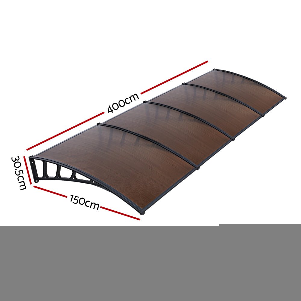 Window Door Awning Door Canopy Outdoor Patio Cover Shade 1.5mx4m DIY BR - Home & Garden > Shading - Rivercity House & Home Co. (ABN 18 642 972 209) - Affordable Modern Furniture Australia