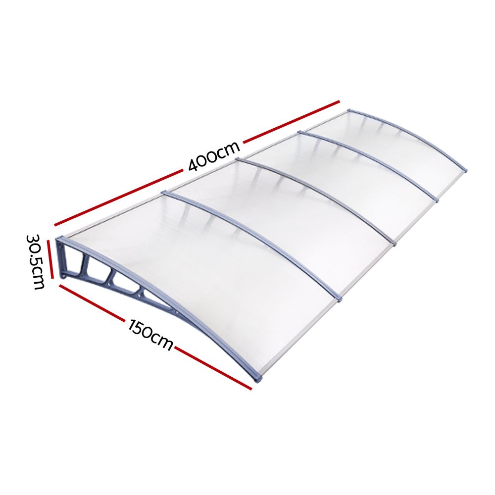 Window Door Awning Door Canopy Outdoor Patio Sun Shield 1.5mx4m DIY - Home & Garden > Shading - Rivercity House & Home Co. (ABN 18 642 972 209) - Affordable Modern Furniture Australia