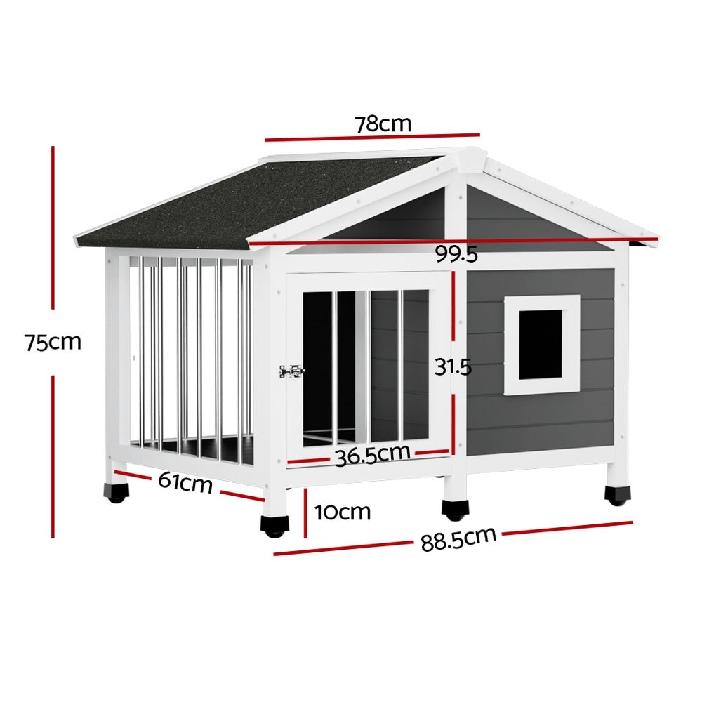 Large Deluxe Dog Cabin Kennel - Pet Care > Dog Supplies - Rivercity House & Home Co. (ABN 18 642 972 209) - Affordable Modern Furniture Australia
