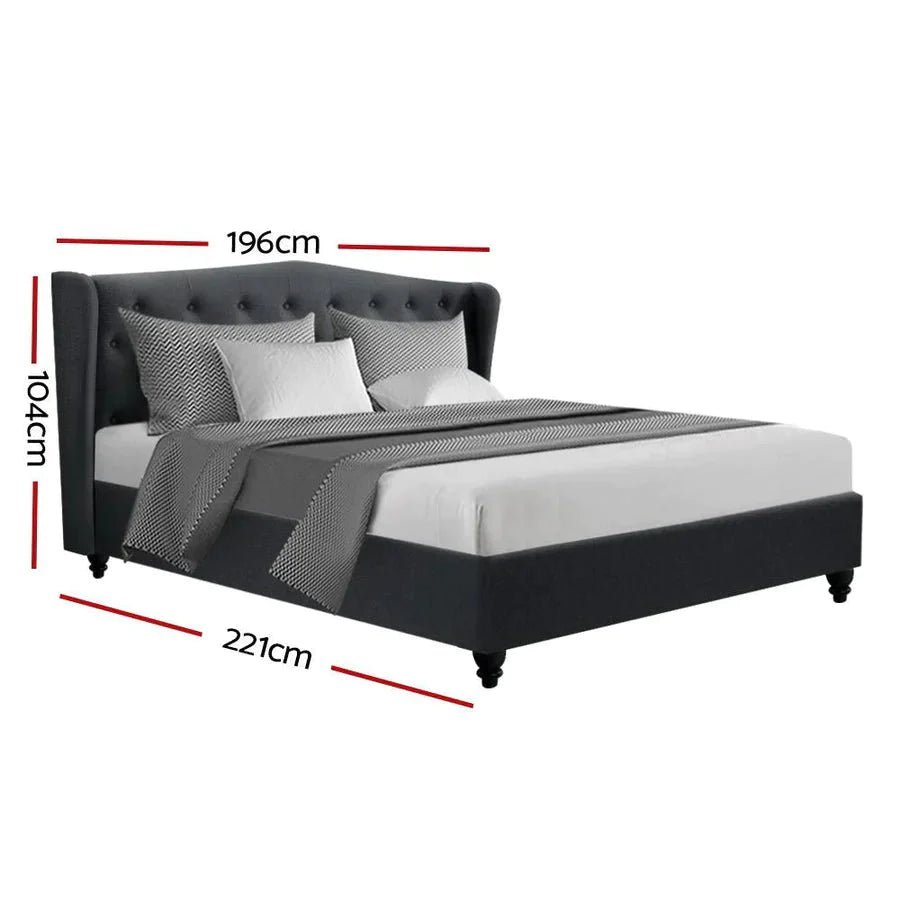 King Premium Package | Altona Bed Charcoal, Algarve Euro Top Mattress (Medium Firm) & Deluxe Mattress Topper! - Rivercity House & Home Co. (ABN 18 642 972 209) - Affordable Modern Furniture Australia