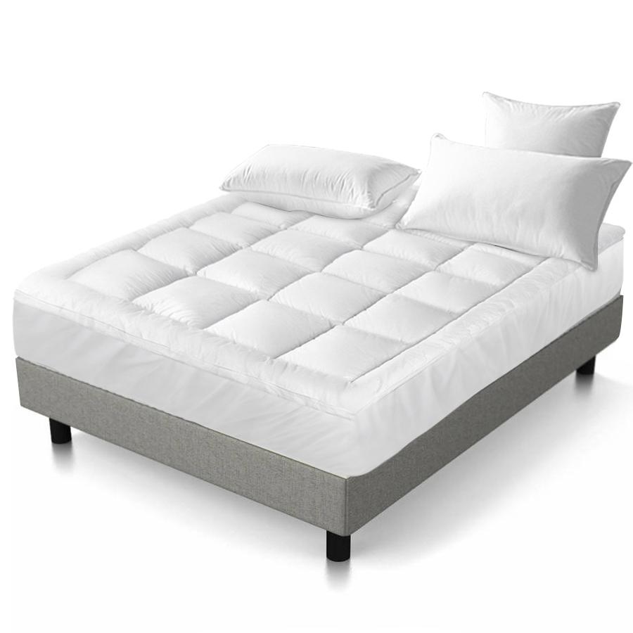 King Single Mattress Topper Bamboo Fibre Pillowtop Protector - Rivercity House & Home Co. (ABN 18 642 972 209) - Affordable Modern Furniture Australia