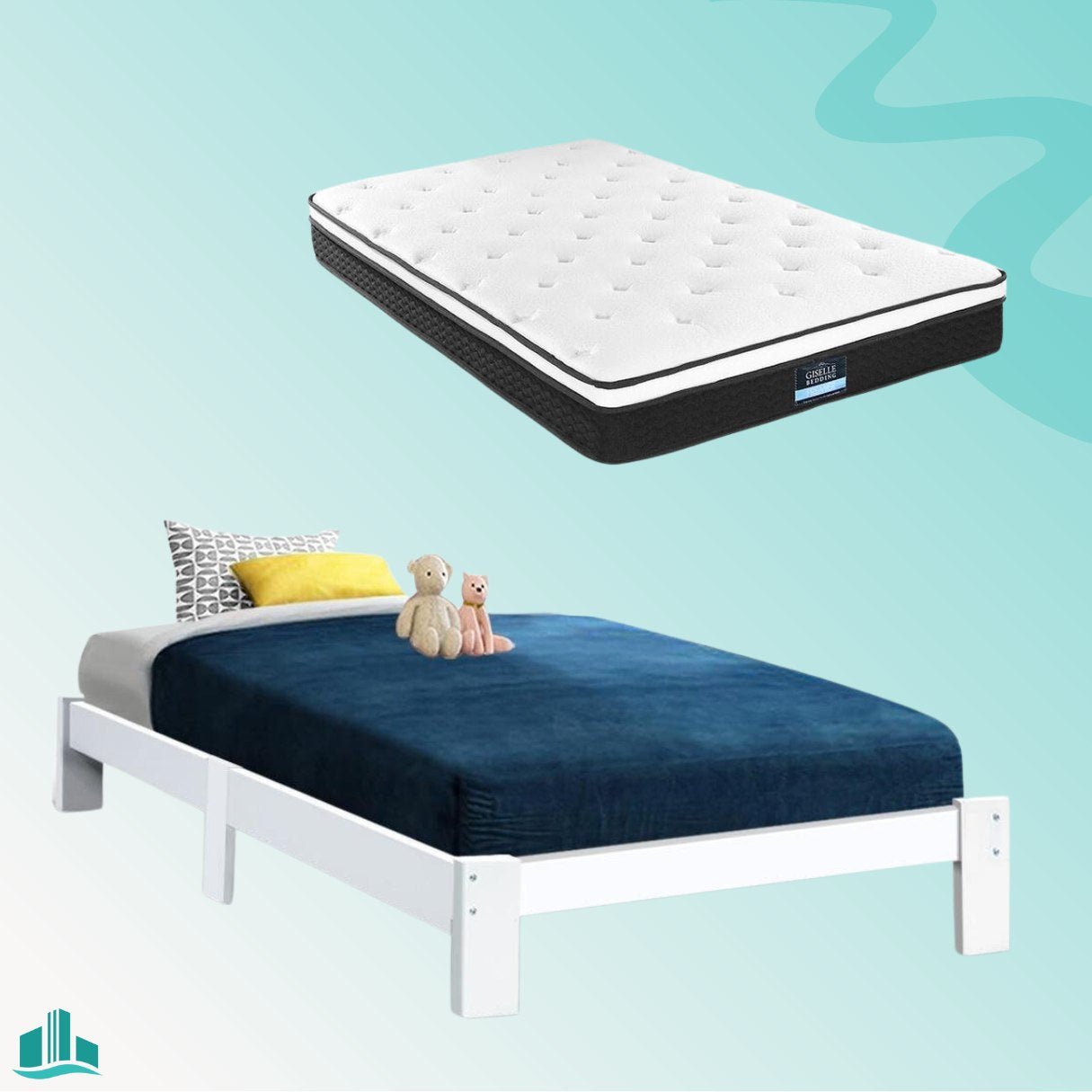 King Single Package | Fairy Wooden Bed Frame White & Bonita Euro Top Mattress (Medium Firm) - Rivercity House & Home Co. (ABN 18 642 972 209) - Affordable Modern Furniture Australia