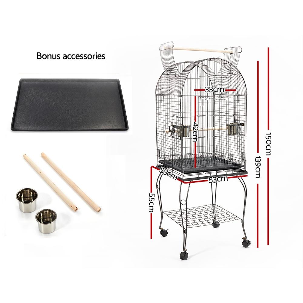 Large Bird Cage with Perch - Black - Pet Care - Rivercity House & Home Co. (ABN 18 642 972 209) - Affordable Modern Furniture Australia