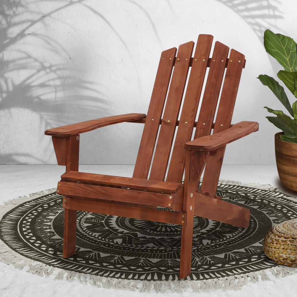 Outdoor Adirondack Style Chair (Brown) - Furniture - Rivercity House & Home Co. (ABN 18 642 972 209) - Affordable Modern Furniture Australia