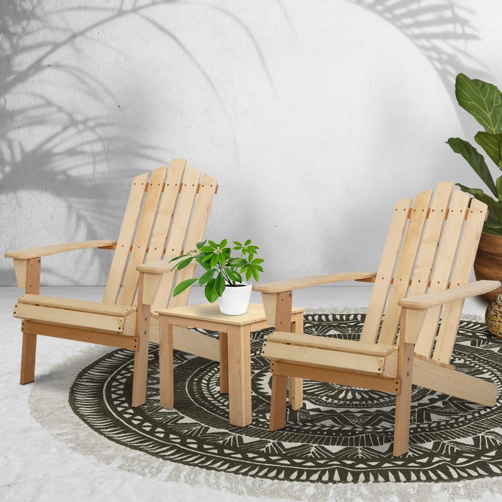 Outdoor Beach Style Lounge Set (Natural Wood) - Brand - Rivercity House & Home Co. (ABN 18 642 972 209) - Affordable Modern Furniture Australia