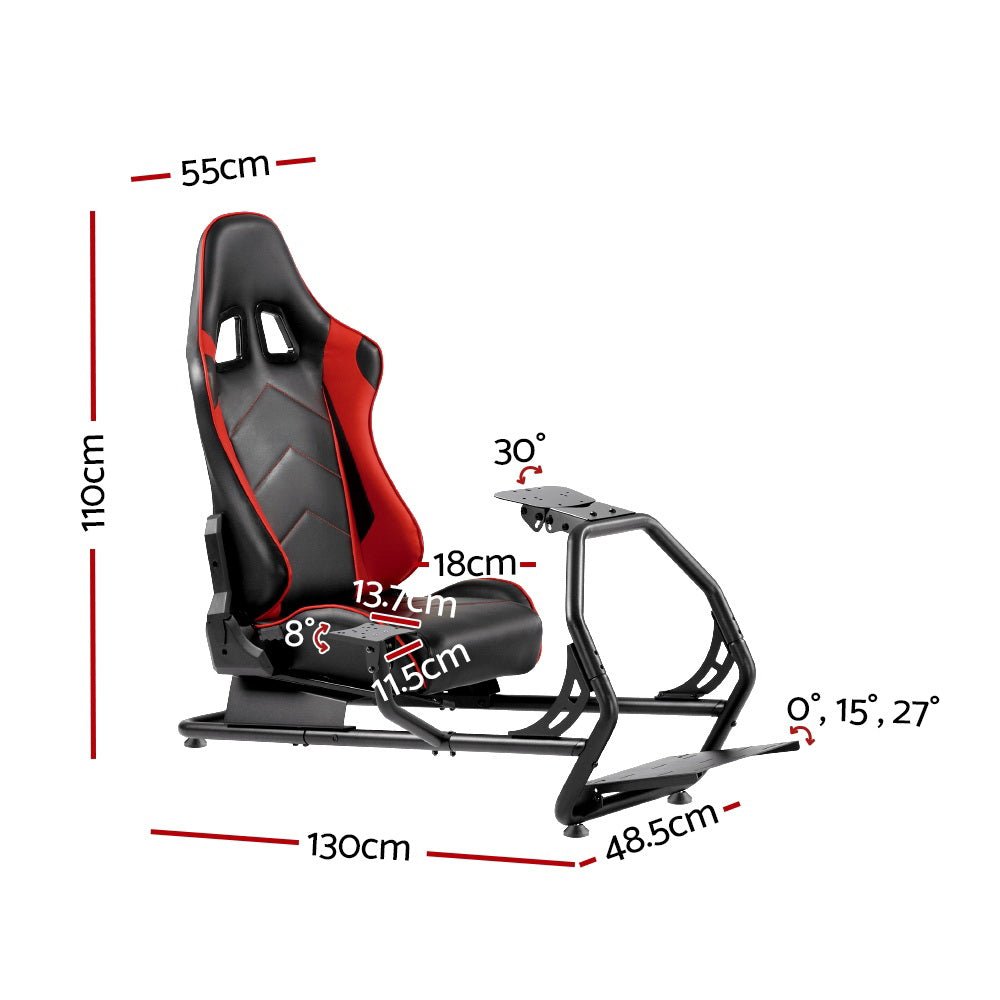 Racing Simulator Cockpit Adjustable Gaming Chair - Furniture > Bar Stools & Chairs - Rivercity House & Home Co. (ABN 18 642 972 209) - Affordable Modern Furniture Australia