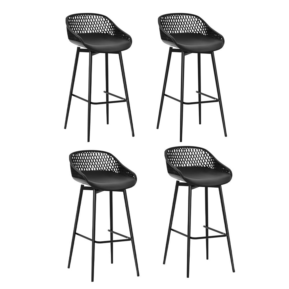 Set of 4 Outdoor Bar Stools Black - Furniture > Outdoor - Rivercity House & Home Co. (ABN 18 642 972 209) - Affordable Modern Furniture Australia