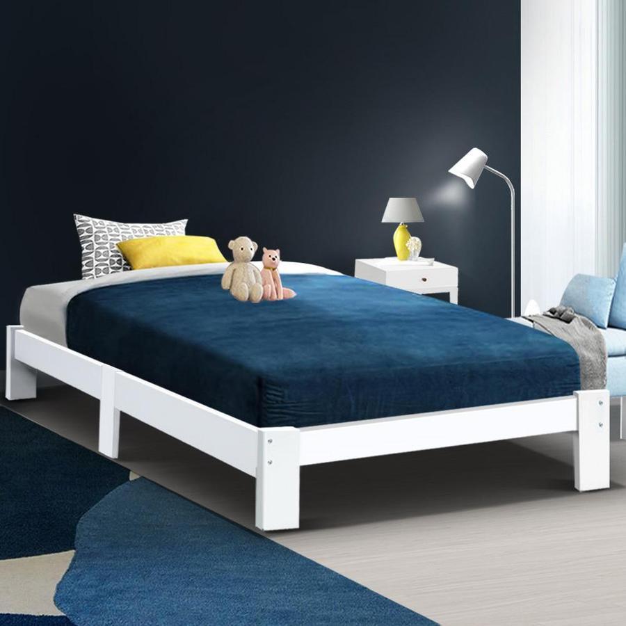 Single Package | Fairy Wooden Bed & Bonita Pillow Top Mattress (Medium Firm) - Furniture > Bedroom - Rivercity House & Home Co. (ABN 18 642 972 209) - Affordable Modern Furniture Australia