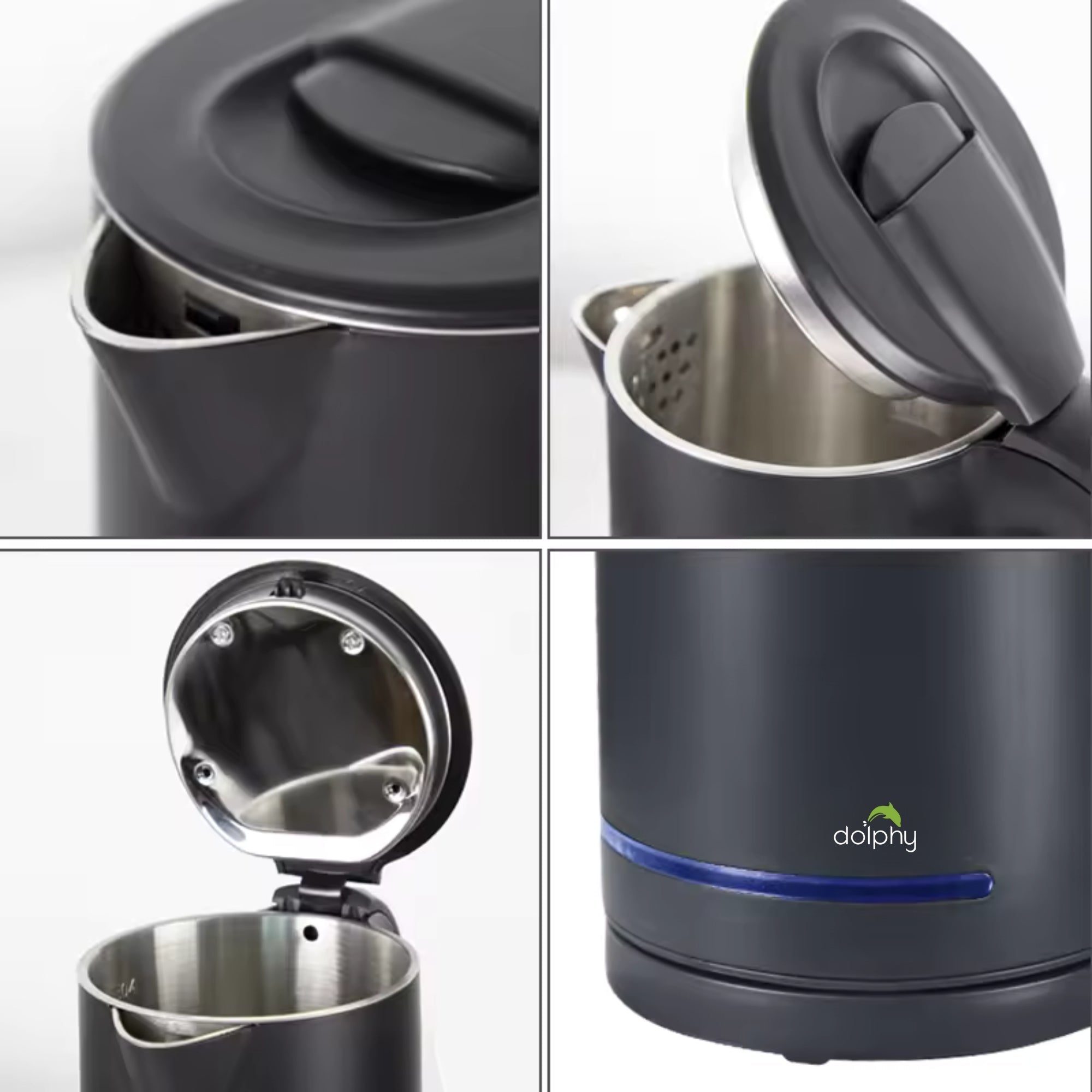 0.8L Electric Kettle Matt Black With Light Design - Appliances > Kitchen Appliances > Kettles - Rivercity House & Home Co. (ABN 18 642 972 209) - Affordable Modern Furniture Australia