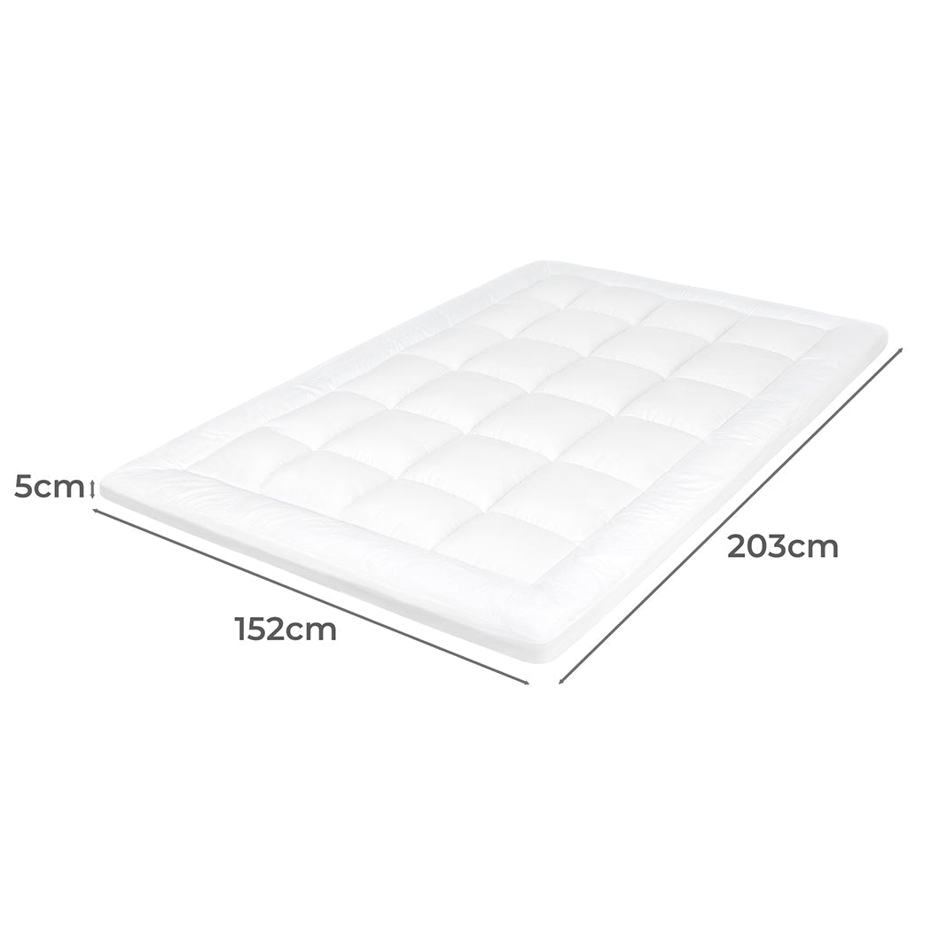 1000GSM Bamboo Pillowtop Mattress Topper Queen - White - Rivercity House & Home Co. (ABN 18 642 972 209) - Affordable Modern Furniture Australia